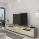 Ver imagem 2 de Rack para TV 2.2 com LED Requinte Cinza com Off White - Gelius Móveis