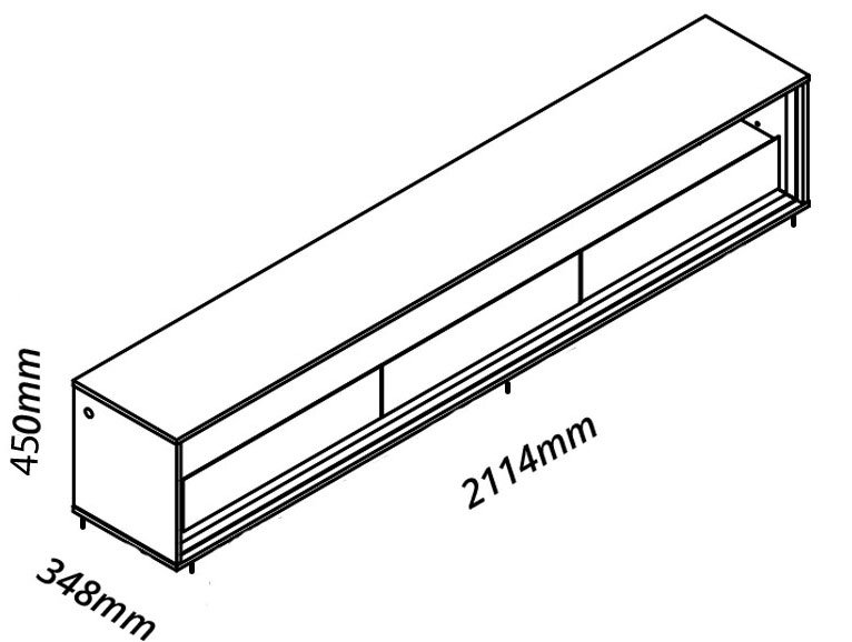 Rack para TV 2.2 com LED Requinte Cinza com Off White - Gelius Móveis - 5