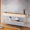 Ver imagem 2 de Aparador de Sala com Prateleira Horus Off White/cinamomo H01 - D’Rossi