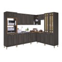 Ver imagem 3 de Cozinha Americana Modulada de Canto Reto Torre Quente Cristaleira com Vidro Reflecta Balcão 120cm para Pia Sem Tampo Completa 8 Peças Paris