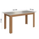 Ver imagem 4 de Conjunto Sala de Jantar 1 Mesa 6 Cadeiras Versalhes Amarelo/Freijó/Off-White/Preto