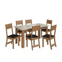 Ver imagem 3 de Conjunto Sala de Jantar 1 Mesa 6 Cadeiras Versalhes Amarelo/Freijó/Off-White/Preto
