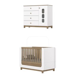 Conjunto Quarto de Bebê Berço 2 em 1 e Cômoda Sophia Espresso Móveis - 5