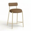 Ver imagem 4 de Banqueta Cozinha Alta com Encosto Kit 3 Industrial Champanhe Londres New Couro Flex D03 - D'Rossi
