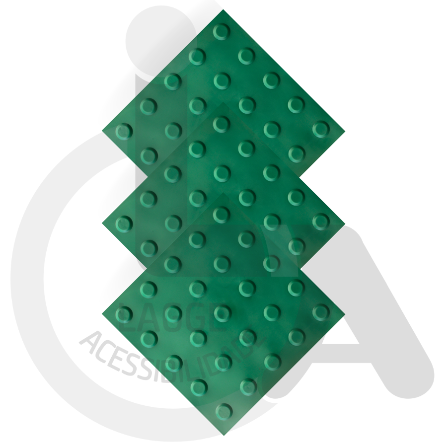 KIT 10 PÇS PISO TÁTIL PVC 25x25 ALERTA VERDE - 2