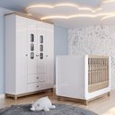 Ver imagem 1 de Conjunto Quarto de Bebê Berço 2 em 1 e Guarda-Roupa Sophia Espresso Móveis Branco/Jequitibá HP