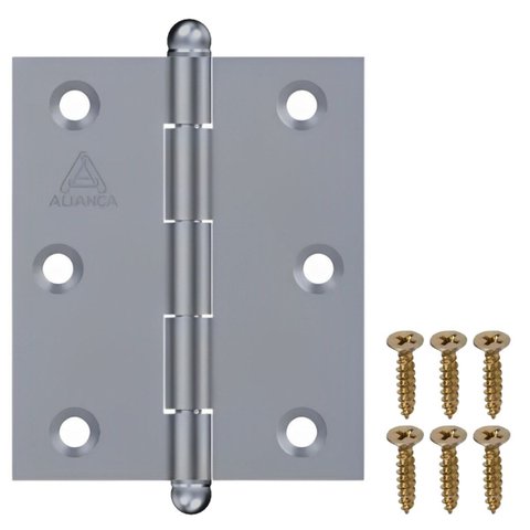 Dobradiça para Porta Portão Madeira Niquelada Pino Bola 3.1/2" | Aliança