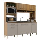 Ver imagem 2 de Cozinha Compacta 7 Portas e 1 Gaveta Marrom/Ipe/Cristalo
