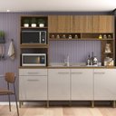 Ver imagem 1 de Cozinha Compacta 7 Portas e 1 Gaveta Marrom/Ipe/Cristalo