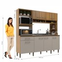 Ver imagem 3 de Cozinha Compacta 7 Portas e 1 Gaveta Marrom/Ipe/Cristalo