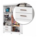 Ver imagem 6 de Guarda-roupa Solteiro Genova 4 Portas 2 Gavetas com Espelho 22113 Branco - Carioca Móveies