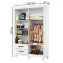 Ver imagem 5 de Guarda-roupa Solteiro Genova 4 Portas 2 Gavetas com Espelho 22113 Branco - Carioca Móveies