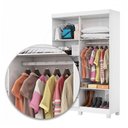 Ver imagem 7 de Guarda-roupa Solteiro Genova 4 Portas 2 Gavetas com Espelho 22113 Branco - Carioca Móveies