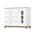 Ver imagem 5 de Cômoda Infantil 1 Porta 3 Gavetas Sophia Espresso Móveis Branco/Jequitibá HP