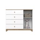 Ver imagem 4 de Cômoda Infantil 1 Porta 3 Gavetas Sophia Espresso Móveis Branco/Jequitibá HP