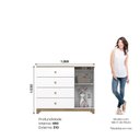 Ver imagem 3 de Cômoda Infantil 1 Porta 3 Gavetas Sophia Espresso Móveis Branco/Jequitibá HP
