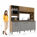 Ver imagem 3 de Cozinha Compacta 7 Portas e 1 Gaveta Marrom/Ipê/Griseo