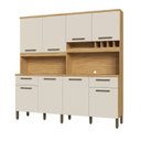Ver imagem 2 de Armário de Cozinha Compacta com 8 Portas e 2 Gavetas 200cm 100% MDF Bruxelas Espresso Móveis Bege/Amêndoa/Off White