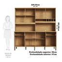 Ver imagem 3 de Armário de Cozinha Compacta com 8 Portas e 2 Gavetas 200cm 100% MDF Bruxelas Espresso Móveis Cinza/Amêndoa/Chumbo