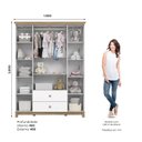 Ver imagem 3 de Guarda-Roupa 4 Portas 2 Gavetas Sophia Espresso Móveis Branco/Jequitibá HP