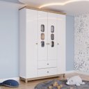 Ver imagem 1 de Guarda-Roupa 4 Portas 2 Gavetas Sophia Espresso Móveis Branco/Jequitibá HP