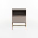 Ver imagem 1 de Mesa de Cabeceira Square 1 Gaveta 1 Nicho 43 Cm X 40 Cm Nude Gianduia