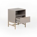 Ver imagem 6 de Mesa de Cabeceira Square 1 Gaveta 1 Nicho 43 Cm X 40 Cm Nude Gianduia