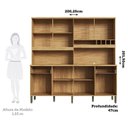Ver imagem 3 de Armário de Cozinha Compacta 8 Portas 2 Gavetas e Mini Adega 200cm 100% MDF Hungria Espresso Móveis Bege/Amêndoa/Off White