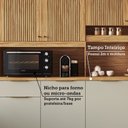 Ver imagem 7 de Armário de Cozinha Compacta 8 Portas 2 Gavetas e Mini Adega 200cm 100% MDF Hungria Espresso Móveis Bege/Amêndoa/Off White
