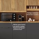 Ver imagem 7 de Armário de Cozinha Compacta 8 Portas 2 Gavetas e Mini Adega 200cm 100% MDF Hungria Espresso Móveis Cinza/Amêndoa/Chumbo