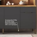 Ver imagem 6 de Armário de Cozinha Compacta 8 Portas 2 Gavetas e Mini Adega 200cm 100% MDF Hungria Espresso Móveis Cinza/Amêndoa/Chumbo