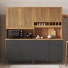 Cozinha Compacta 100% Mdf 8 Portas 2 Gavetas e Mini Adega 200cm Hungria Espresso Móveis - 1