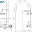 Ver imagem 2 de Torneira Para Cozinha Bica Flexível 5/8 com Filtro - 1/4 Volta - Parede Rainha Metais