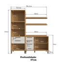 Ver imagem 4 de Armário de Cozinha com Balcão e Tampo 4 Portas 5 Gavetas Pérola 100% Mdf Vidro Reflecta Amêndoa/Off