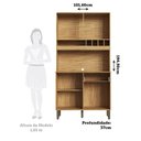 Ver imagem 3 de Armário de Cozinha Compacta 4 Portas 1 Gaveta e Mini Adega 101cm 100% MDF Croácia Espresso Móveis Bege/Amêndoa/Off White
