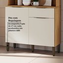 Ver imagem 6 de Armário de Cozinha Compacta 4 Portas 1 Gaveta e Mini Adega 101cm 100% MDF Croácia Espresso Móveis Bege/Amêndoa/Off White