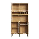 Ver imagem 4 de Armário de Cozinha Compacta 4 Portas 1 Gaveta e Mini Adega 101cm 100% MDF Croácia Espresso Móveis Cinza/Amêndoa/Chumbo