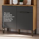 Ver imagem 6 de Armário de Cozinha Compacta 4 Portas 1 Gaveta e Mini Adega 101cm 100% MDF Croácia Espresso Móveis Cinza/Amêndoa/Chumbo