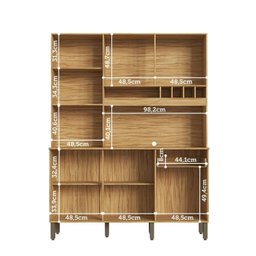 Cozinha Compacta com 6 Portas 1 Gaveta e Mini Adega 151,30 Cm 100% Mdf Croácia Espresso Móveis - 4