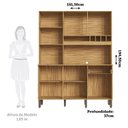 Ver imagem 3 de Armário de Cozinha Compacta 6 Portas 1 Gaveta e Mini Adega 151cm 100% MDF Croácia Espresso Móveis Cinza/Amêndoa/Chumbo