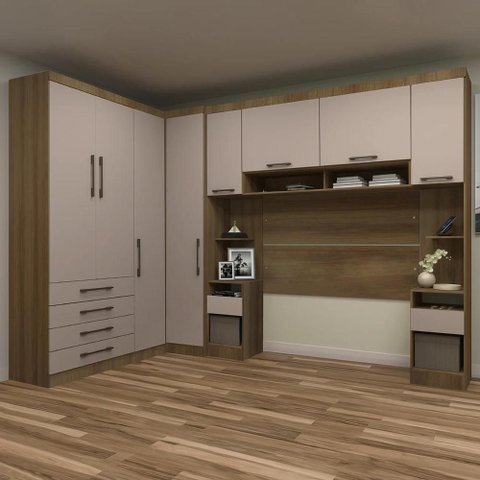 Guarda Roupa Queen Modulado Cp01 Delphi Avelã/cinnamon L01 - Mpozenato