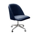 Ver imagem 1 de Cadeira de Escritório Poltrona Estofada Decorativa com Rodízio Azul/Marinho
