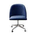 Ver imagem 2 de Cadeira de Escritório Poltrona Estofada Decorativa com Rodízio Azul/Marinho
