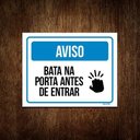 Ver imagem 1 de Placa Sinalização Aviso Bata na Porta Antes de Entrar 36x46