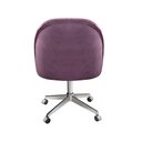 Ver imagem 5 de Cadeira de Escritório Poltrona Estofada Decorativa com Rodízio Roxo