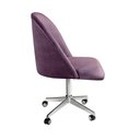 Ver imagem 4 de Cadeira de Escritório Poltrona Estofada Decorativa com Rodízio Roxo
