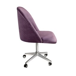 Cadeira de Escritório Poltrona Estofada Decorativa com Rodízio - 4