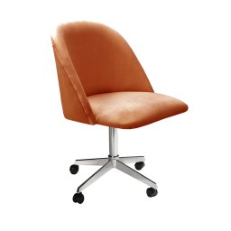 Cadeira de Escritório Poltrona Estofada Decorativa com Rodízio - 1