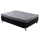 Ver imagem 2 de Cama Box Conjugada Casal com Pés de Madeira Maciça Pasquale Preto/Rústico/Branco