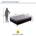 Ver imagem 3 de Cama Box Conjugada Casal com Pés de Madeira Maciça Pasquale Preto/Rústico/Branco